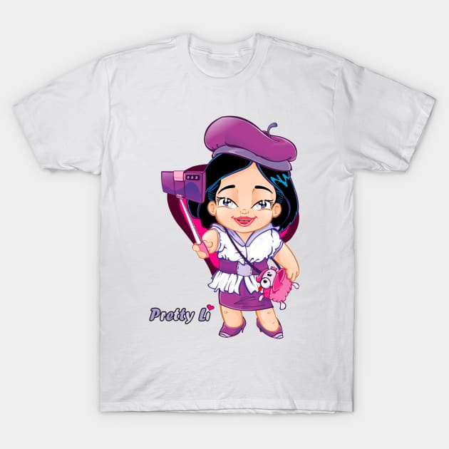 Selfie girl with her dog bag | Pretty li T-Shirt by Los Bello's